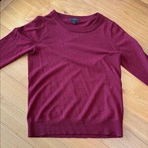 J. Crew Lightweight and Soft Merino Wo Women's Burgundy Crewneck Sweater